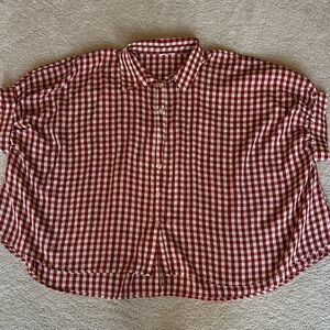 Red Checkered womens Shirt